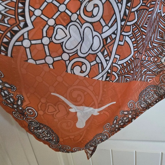 University of Texas Longhorns Orange Geometric Print Sleeveless Duster Vest L XL - Picture 3 of 16